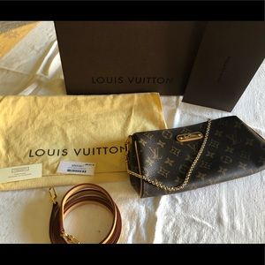 100% Authentic Monogram Louis Vuitton Eva clutch